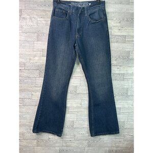 Company81 Men's W28 L30 Blue Denim Jeans Slight Flare Button Zipper Closure Gorp